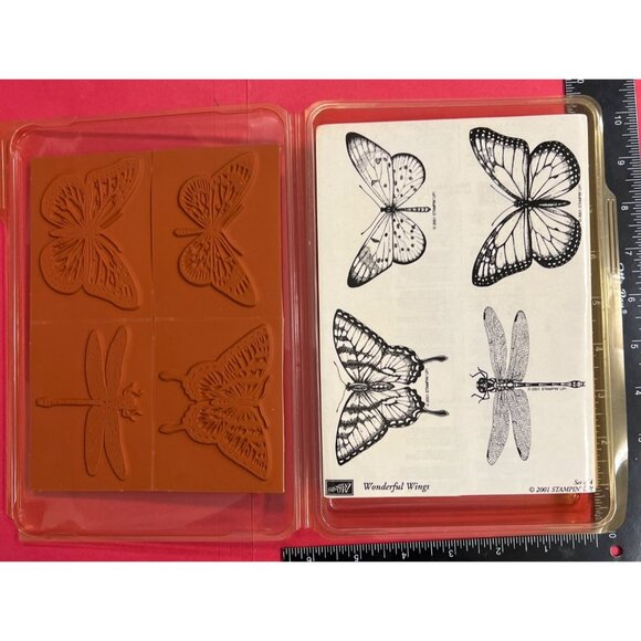 Butterfly & Dragonfly Rubber Stamp Set By Stampin Up! 2001 - Wonderful Wings - Picture 2 of 3